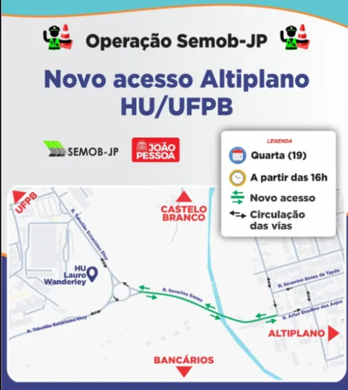 Via que liga o Altiplano ao Hospital Universitário em João Pessoa tem trânsito liberado